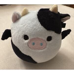 Squishmallows Cow Plush Stuffed Animal Black and blue Animation Theme with Tag